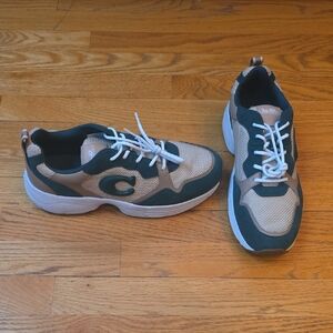 Coach Striders Tan and Green Men's Sneakers
